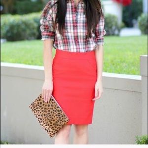 J. Crew no. 2 pencil skirt in red